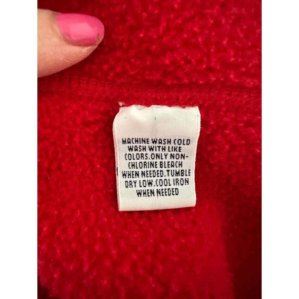 Polo Ralph Lauren Fleece Pullover Mens L Red Quarter Zip Logo Preppy Casual